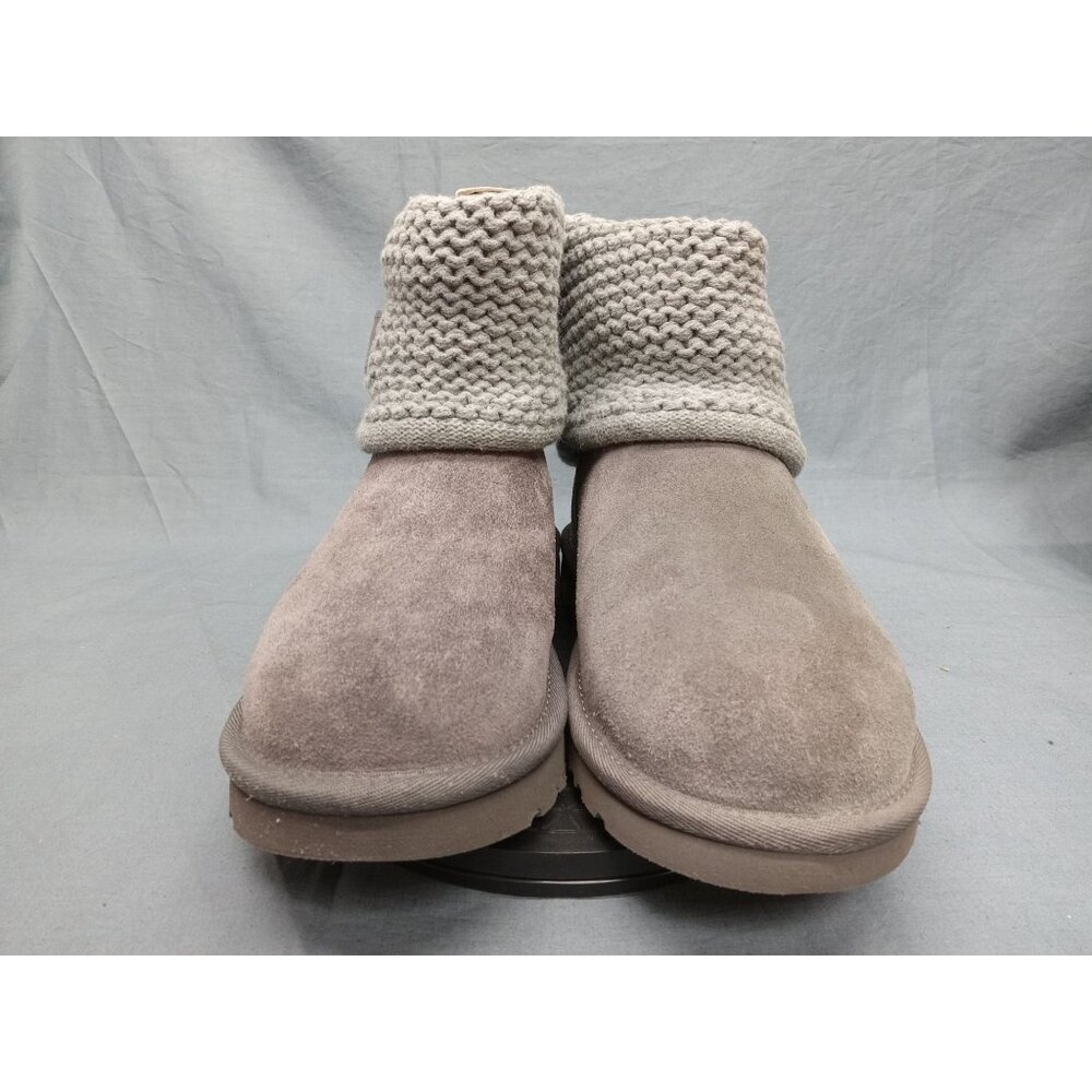 UGG Australia Girls Shaina Fold Down Knit Suede Boots Grey Size 5 NEW NO BOX! - Picture 3 of 11